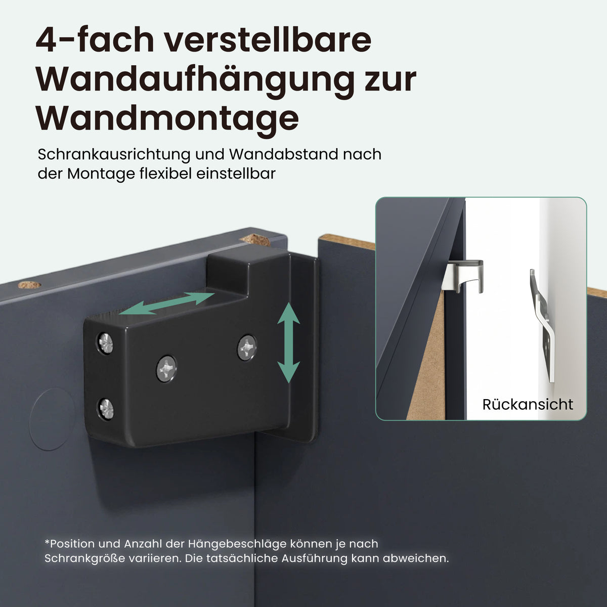 Glasvilla Design – Mueble TV suspendido con cierre suave y tirador oculto (Fernsehschrank02)