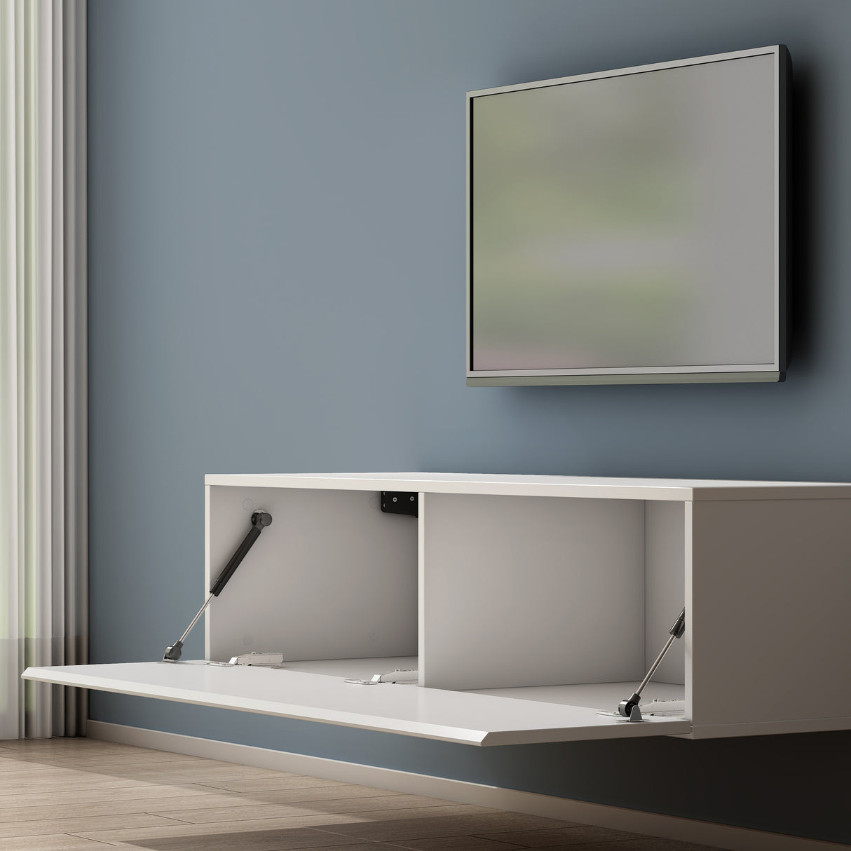 glasvilla Fernsehtisch Fernsehschrank TV Schrank Verdeckter Griff mit Soft-Close Lowboard Hängeschrank für Wohnzimmer Fernsehschrank02