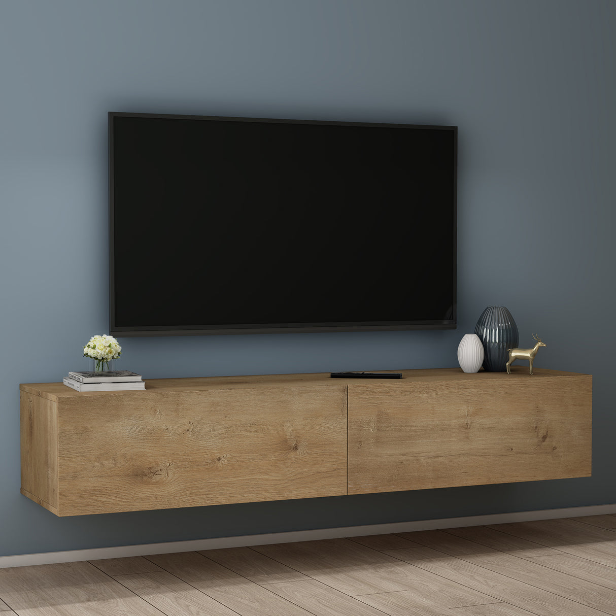 glasvilla Fernsehtisch Fernsehschrank TV Schrank Verdeckter Griff mit Soft-Close Lowboard Hängeschrank für Wohnzimmer Fernsehschrank02