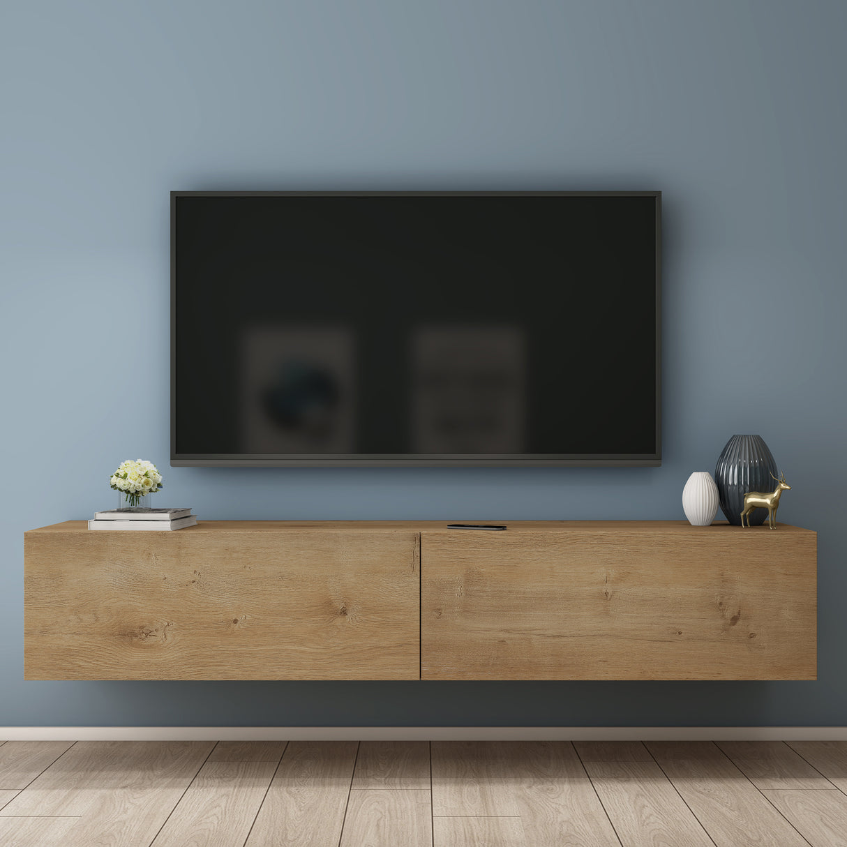 glasvilla Fernsehtisch Fernsehschrank TV Schrank Verdeckter Griff mit Soft-Close Lowboard Hängeschrank für Wohnzimmer Fernsehschrank02