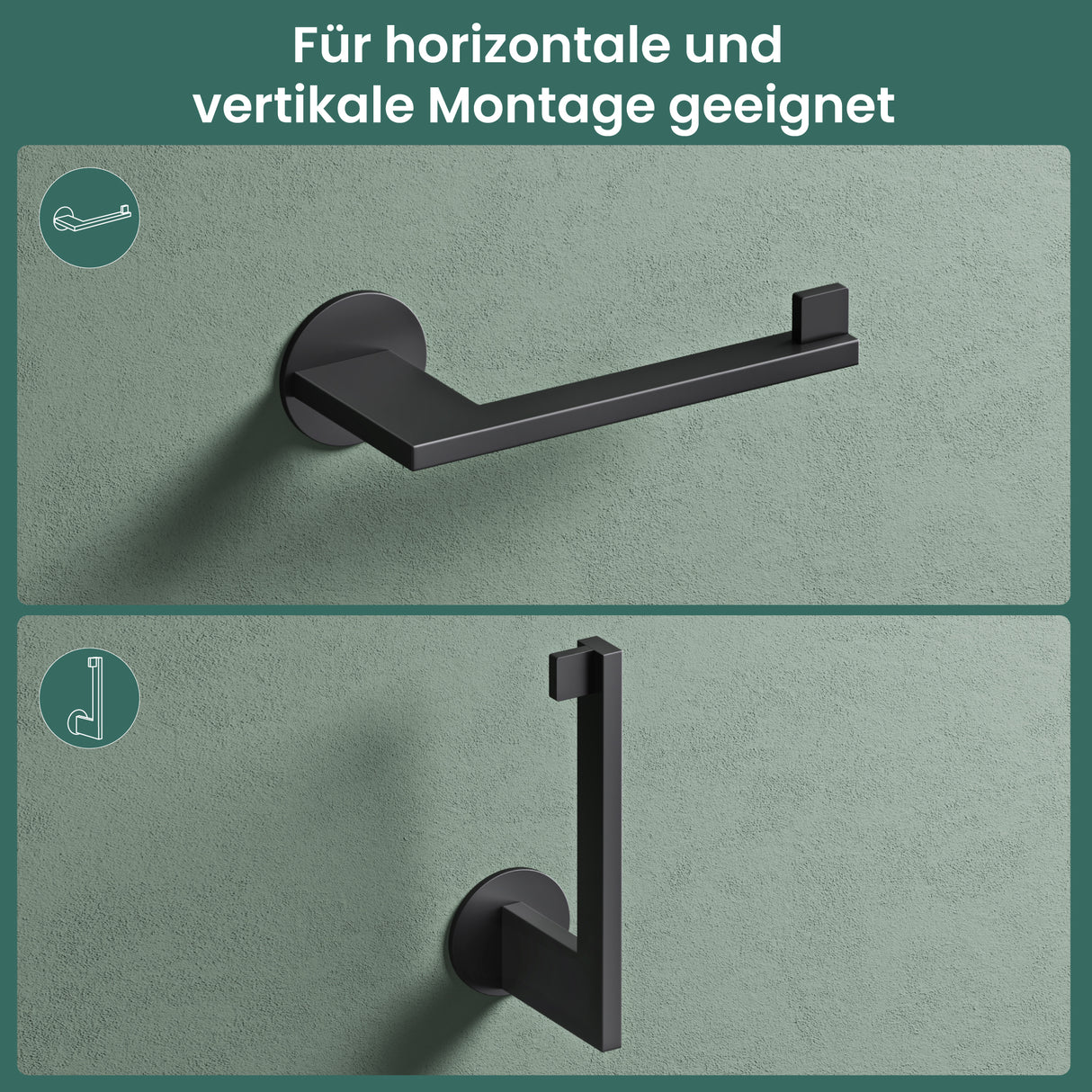 glasvilla Toilettenpapierhalter Klopapierhalter WC aus Edelstahl, Toilettenpapier Halterung Rollenhalter Lino-02+03+04