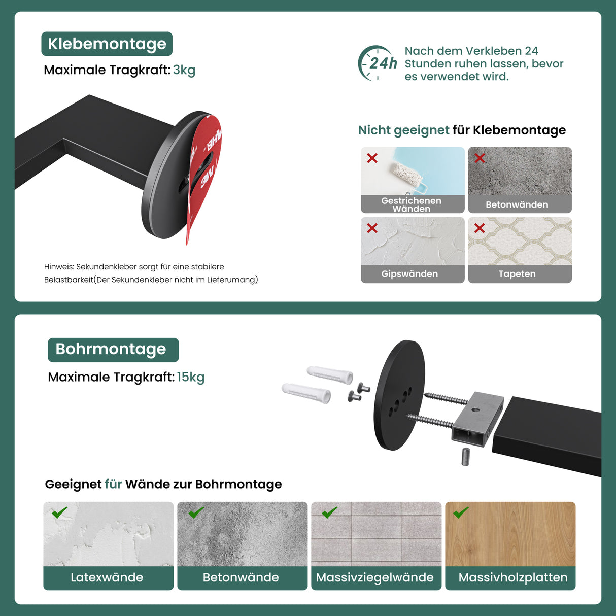 glasvilla Toilettenpapierhalter Klopapierhalter WC aus Edelstahl, Toilettenpapier Halterung Rollenhalter Lino-02+03+04