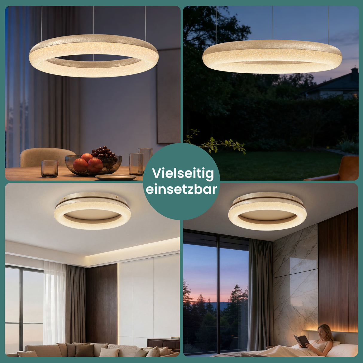 glasvilla Pendelleuchte Esstisch, LED Moderne Hängelampe, stufenlos dimmbar 3000K–6000K, höhenverstellbare Design Esstischlampe mit Fernbedienung & Wandschalter, Luvina03