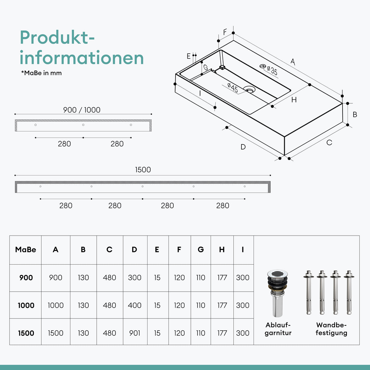 lavabo à poser Glasvilla, lavabo suspendu en fonte minérale Col12
