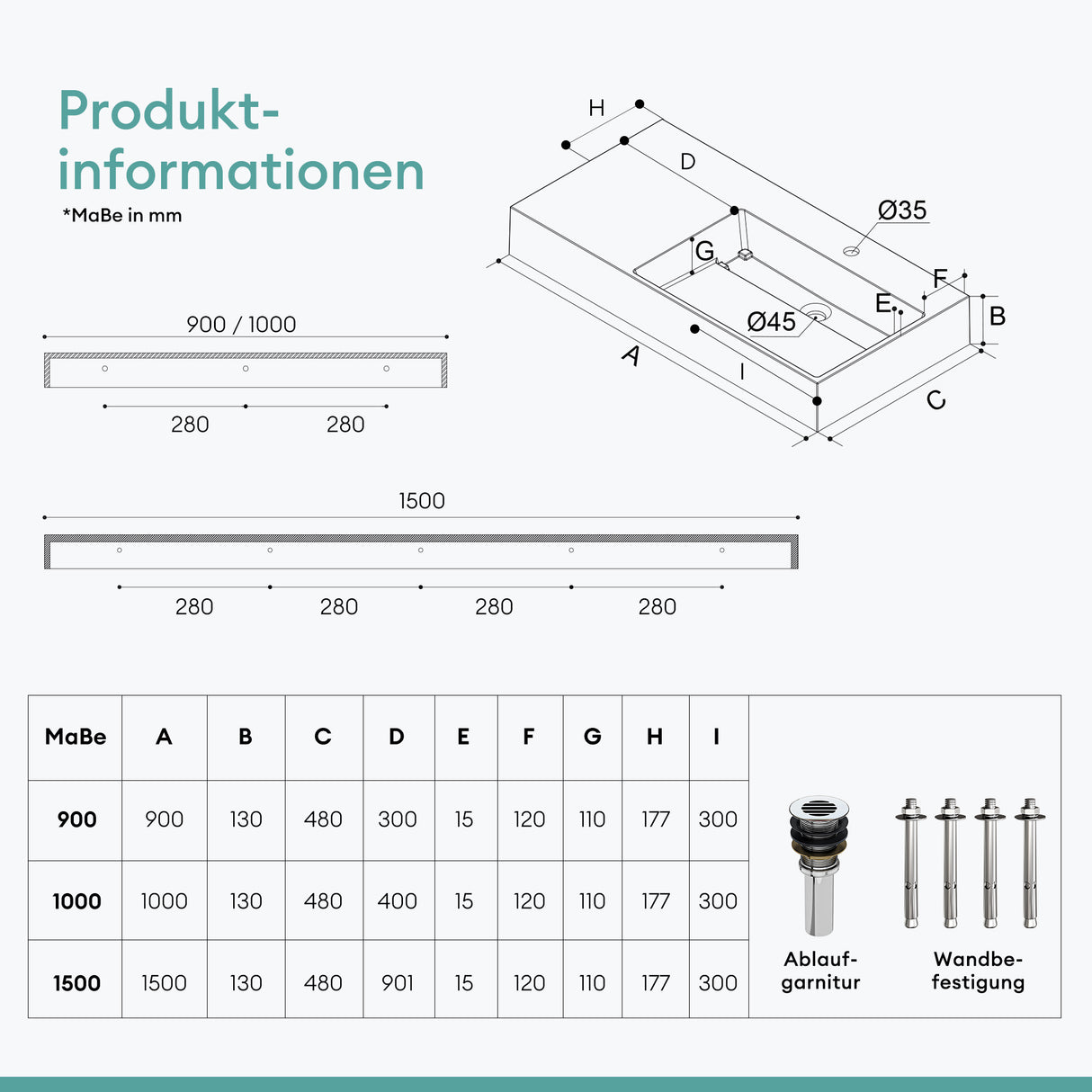 lavabo à poser Glasvilla, lavabo suspendu en fonte minérale Col12
