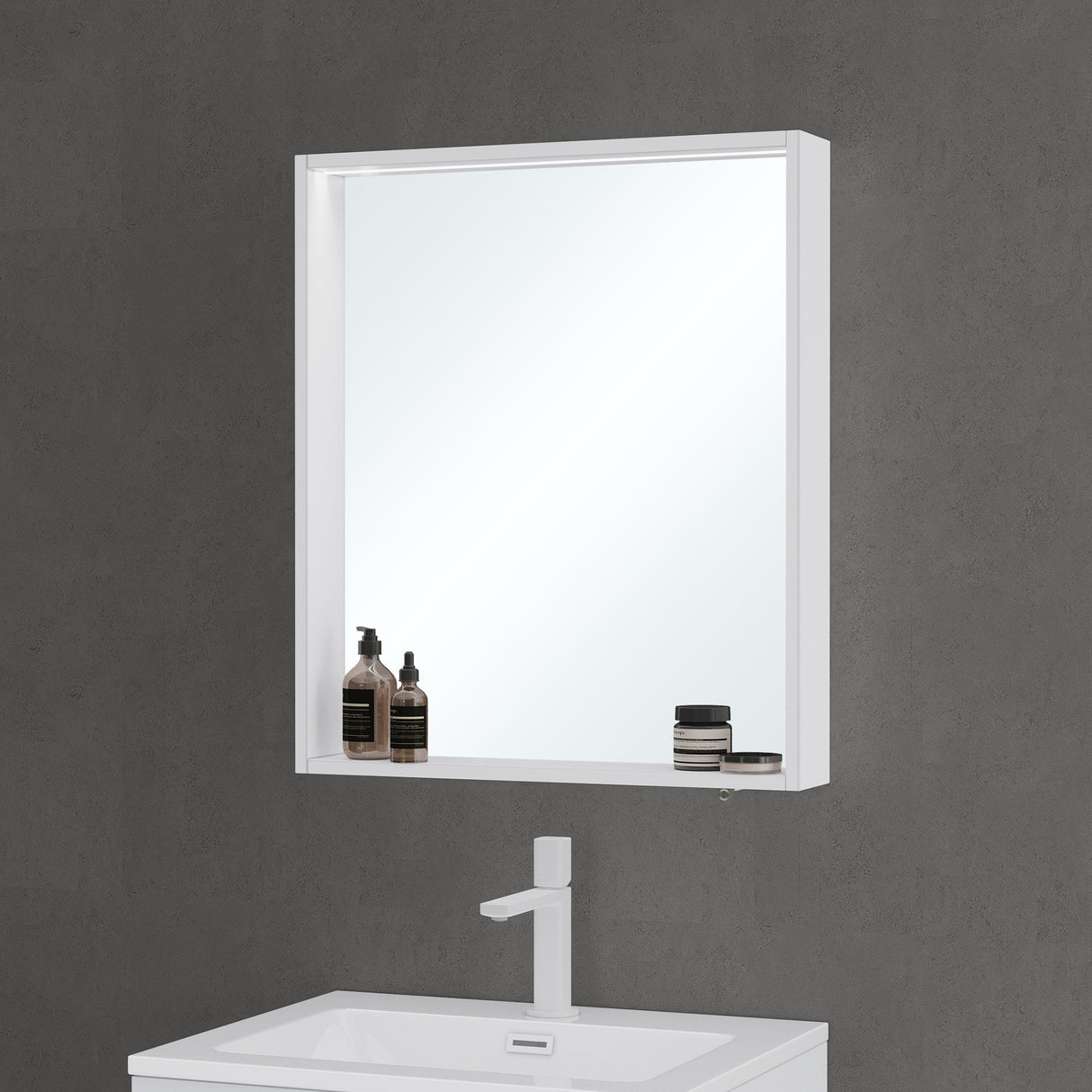 glasvilla Spiegelschrank Bad mit Beleuchtung Badezimmerschrank Hängeschrank Badezimmerspiegel Spiegelschrank-01