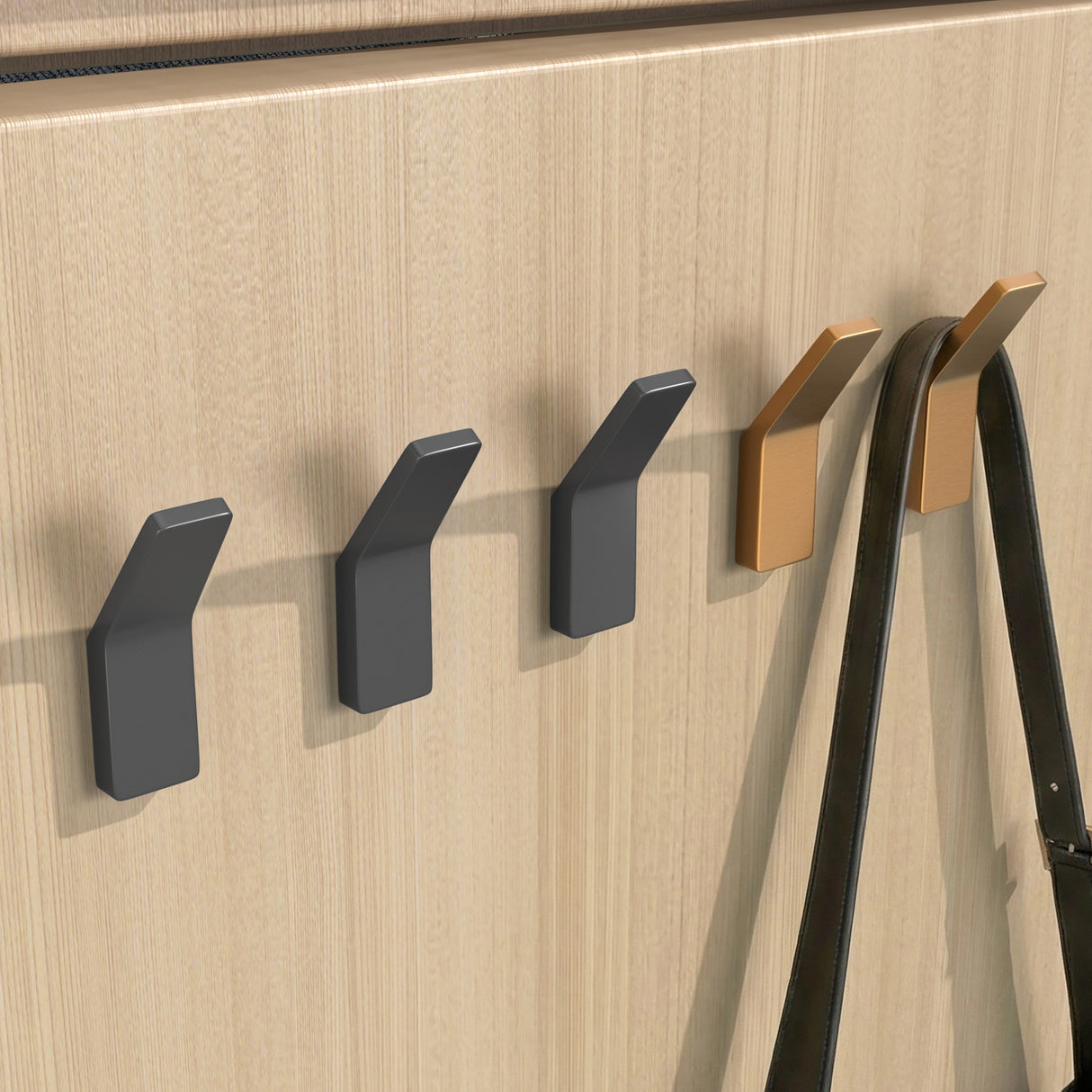 glasvilla Kleiderhaken Garderobenhaken 4 Stück, Wandhaken zum Bohren oder Kleben für Schlafzimmer, Badezimmer, Kleiderschrank, Wohnzimmer Stalo-13