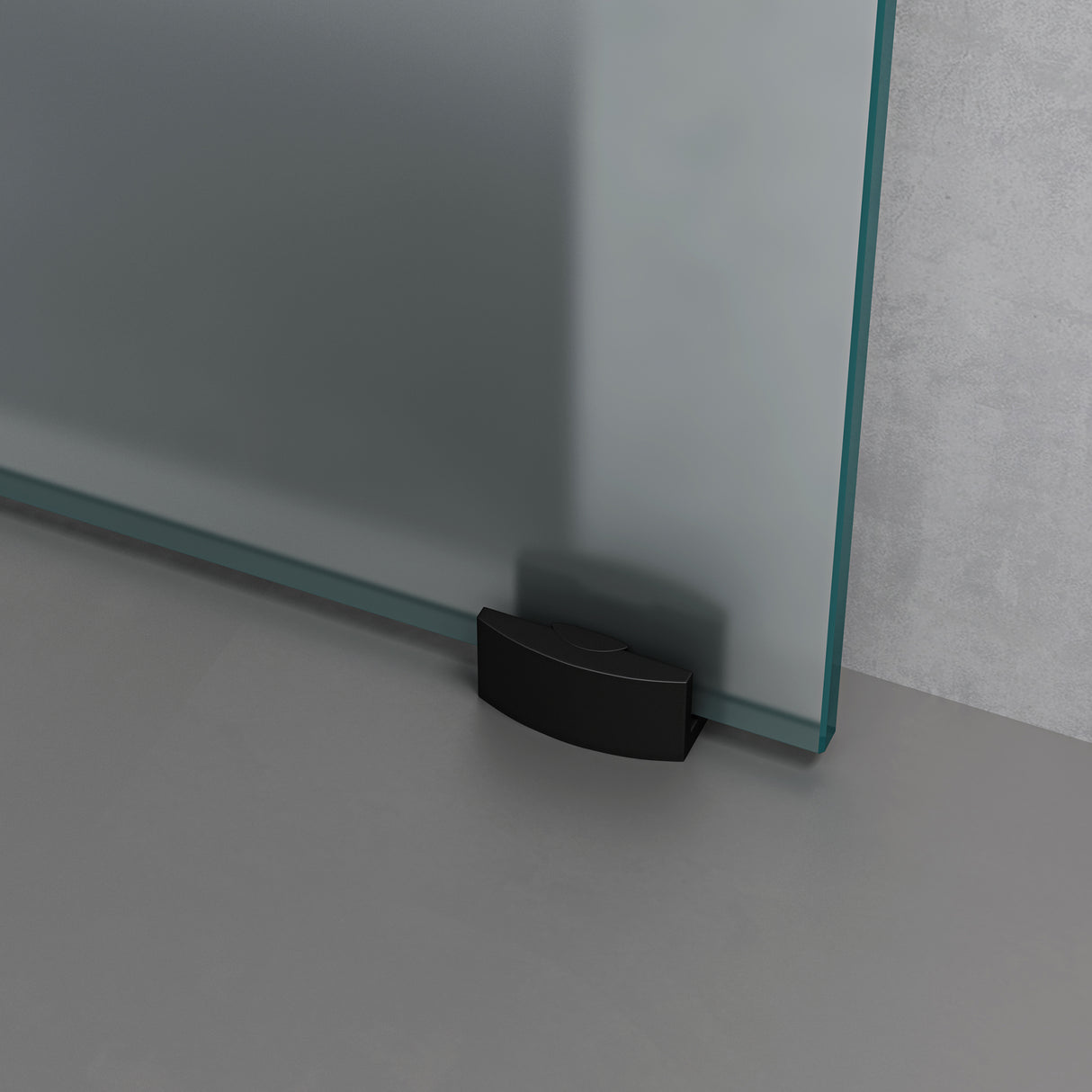 glasvilla Glasschiebetür komplettset, Griffart: Stangengriff, 15 mm Wandabstand, 8mm ESG-Sicherheitsglas Amalfi Schwarz