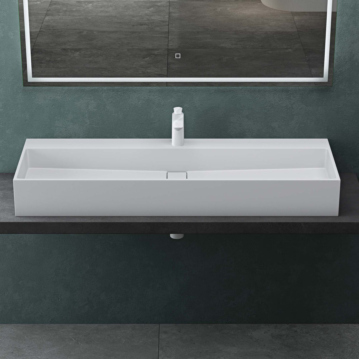 Lavabo Glasvilla Col6028 – Mineralguss con orificio para grifo, diseño y funcionalidad superior