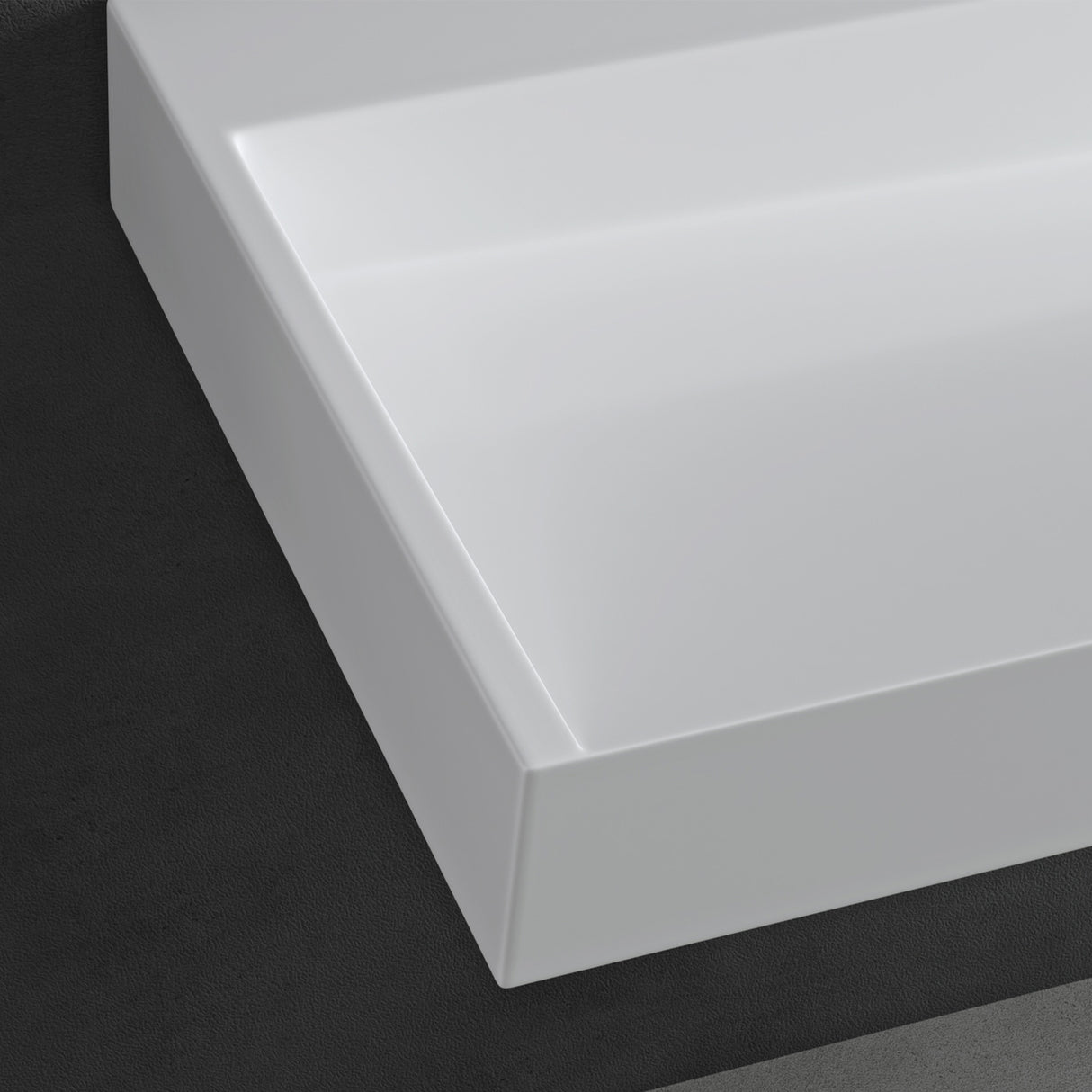 glasvilla Waschbecken Aufsatzwaschbecken Hängewaschbecken Hängewaschtisch inkl. Ablaufgarnitur Mineralguss Rechteckig Waschplatz col19