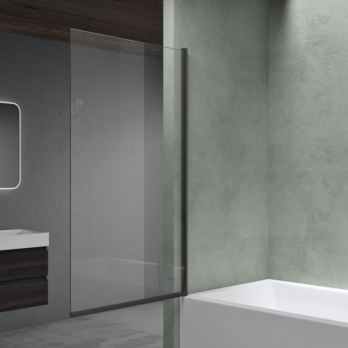 glasvilla Duschwand für Badewanne Badewannenwand Sicherheitsglas mit NANO-Versiegelung Badewannentrennwand Badewannenaufsatz 80x140cm Cortona201