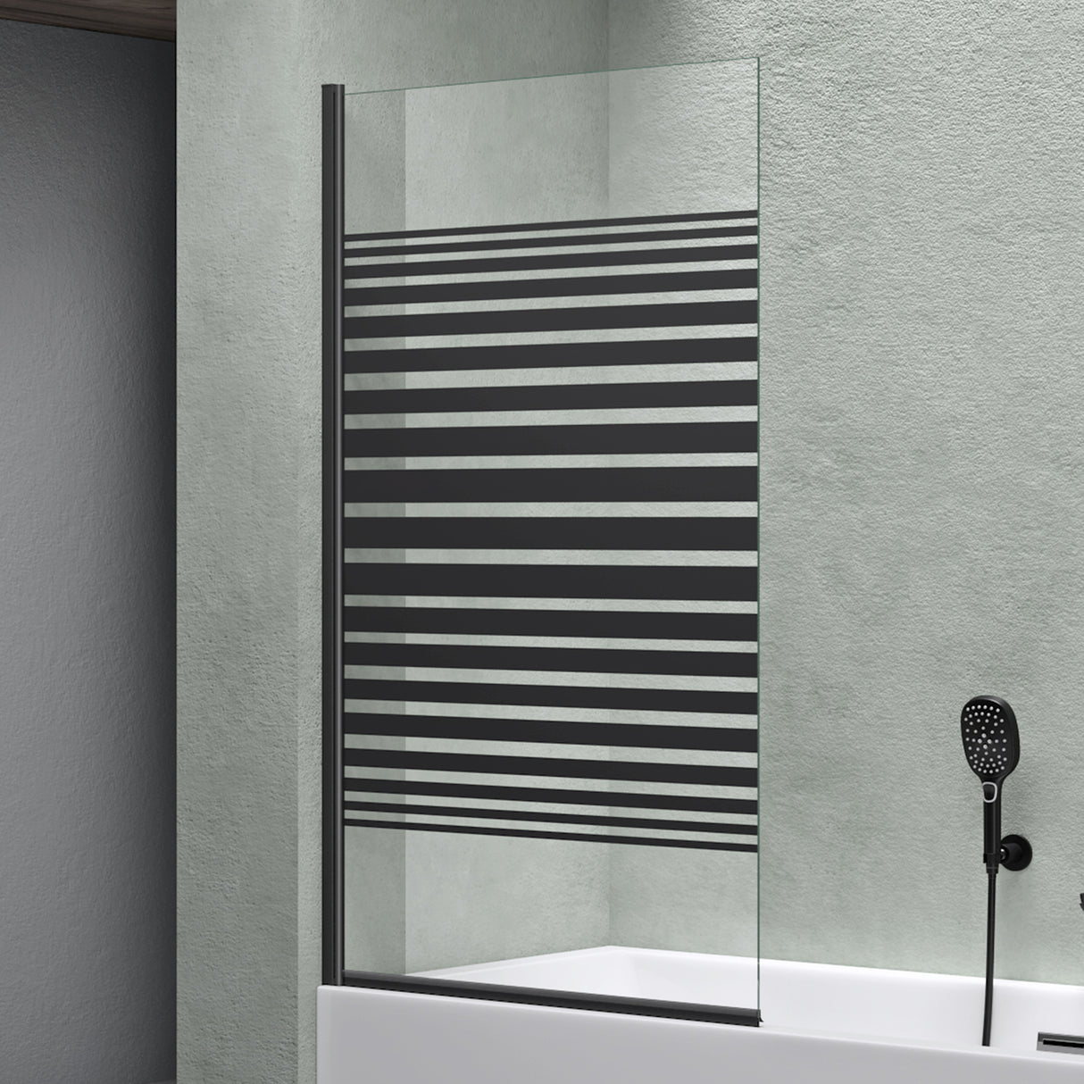 glasvilla Duschwand für Badewanne Badewannenwand Sicherheitsglas mit NANO-Versiegelung Badewannentrennwand Badewannenaufsatz 80x140cm Cortona201