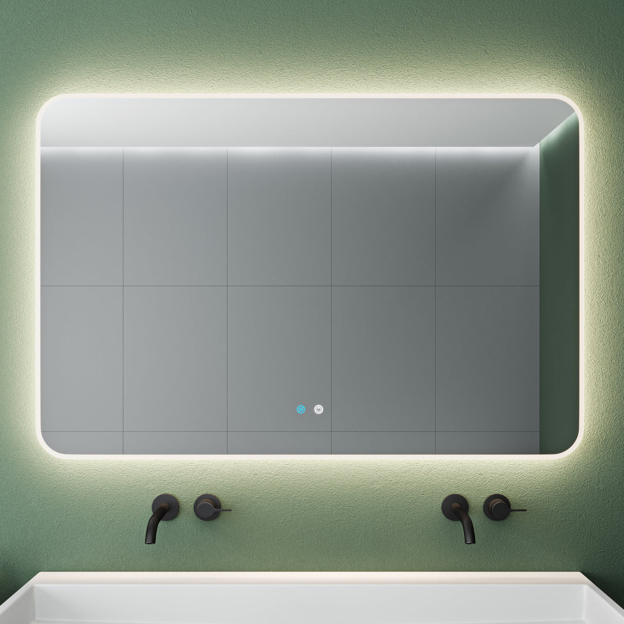 glasvilla Wandspiegel Badezimmer Spiegel LED Bad-Spiegel mit Touchschalter, Beschlagfrei durch Antifog-Schicht Nova-02