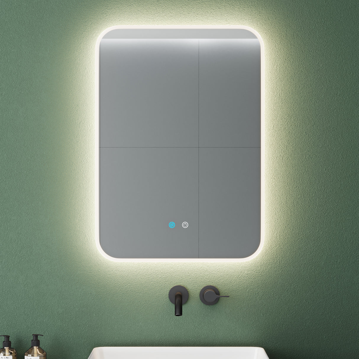 glasvilla Wandspiegel Badezimmer Spiegel LED Bad-Spiegel mit Touchschalter, Beschlagfrei durch Antifog-Schicht Nova-02