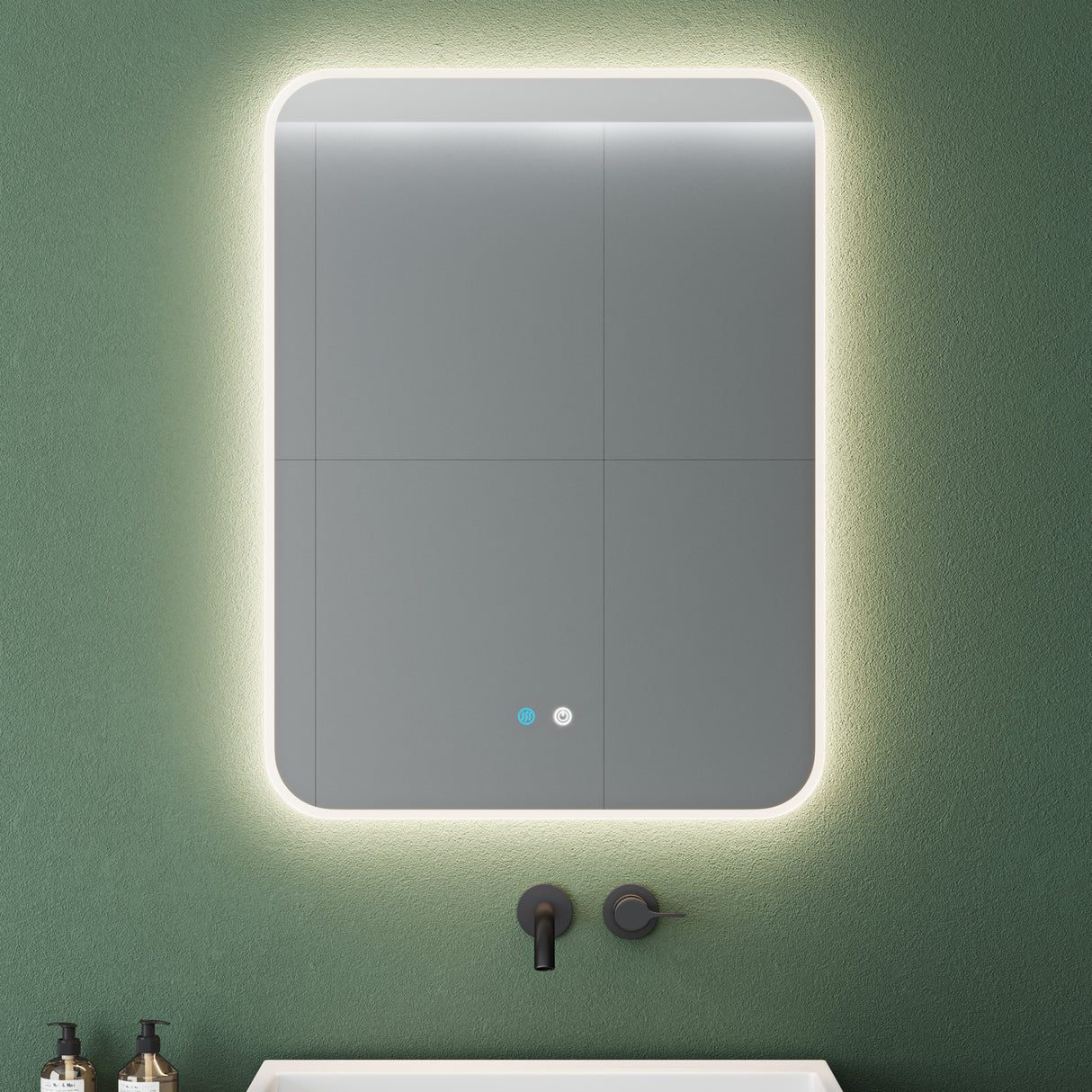 glasvilla Wandspiegel Badezimmer Spiegel LED Bad-Spiegel mit Touchschalter, Beschlagfrei durch Antifog-Schicht Nova-02