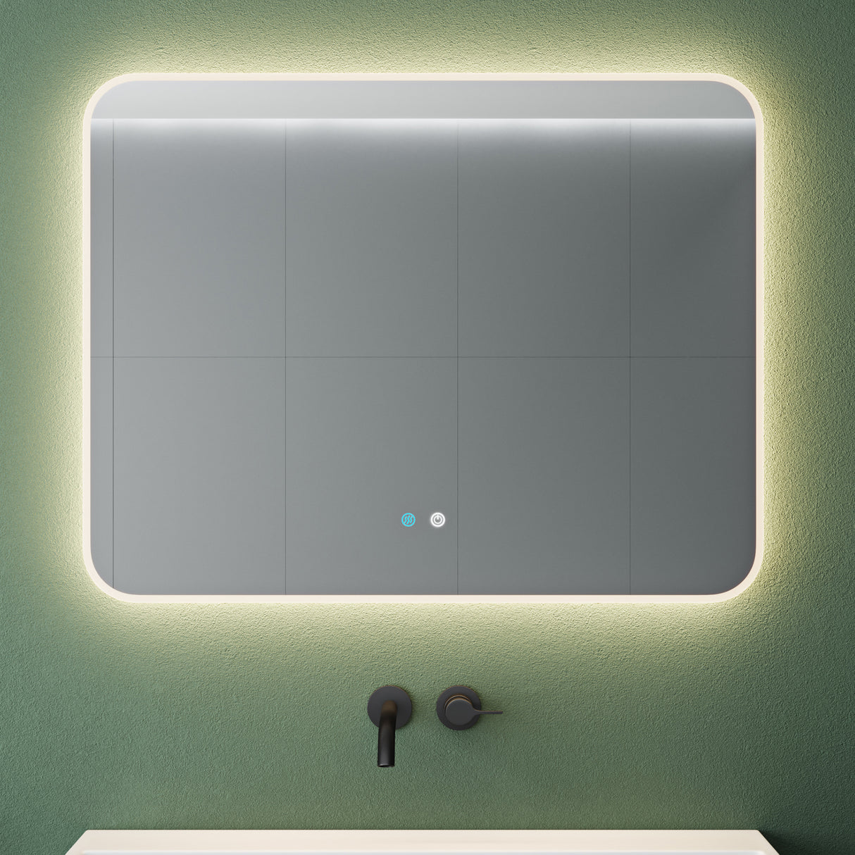 glasvilla Wandspiegel Badezimmer Spiegel LED Bad-Spiegel mit Touchschalter, Beschlagfrei durch Antifog-Schicht Nova-02