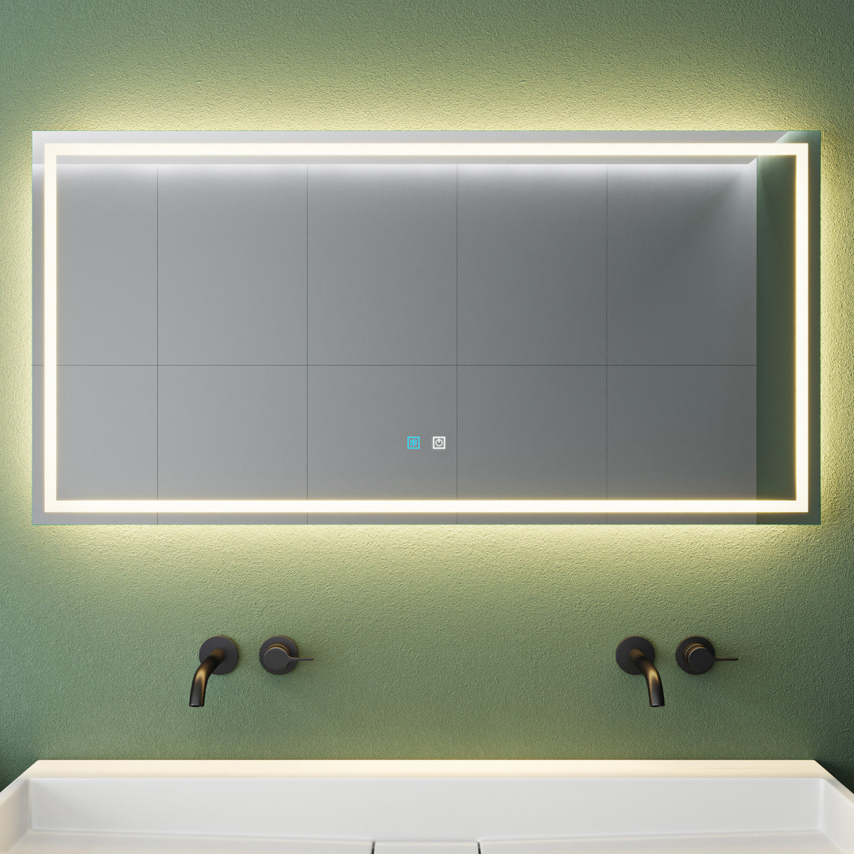 glasvilla Wandspiegel Badezimmer Spiegel LED Bad-Spiegel mit Touchschalter, Beschlagfrei durch Antifog-Schicht LED-Spiegel02 Nova-01