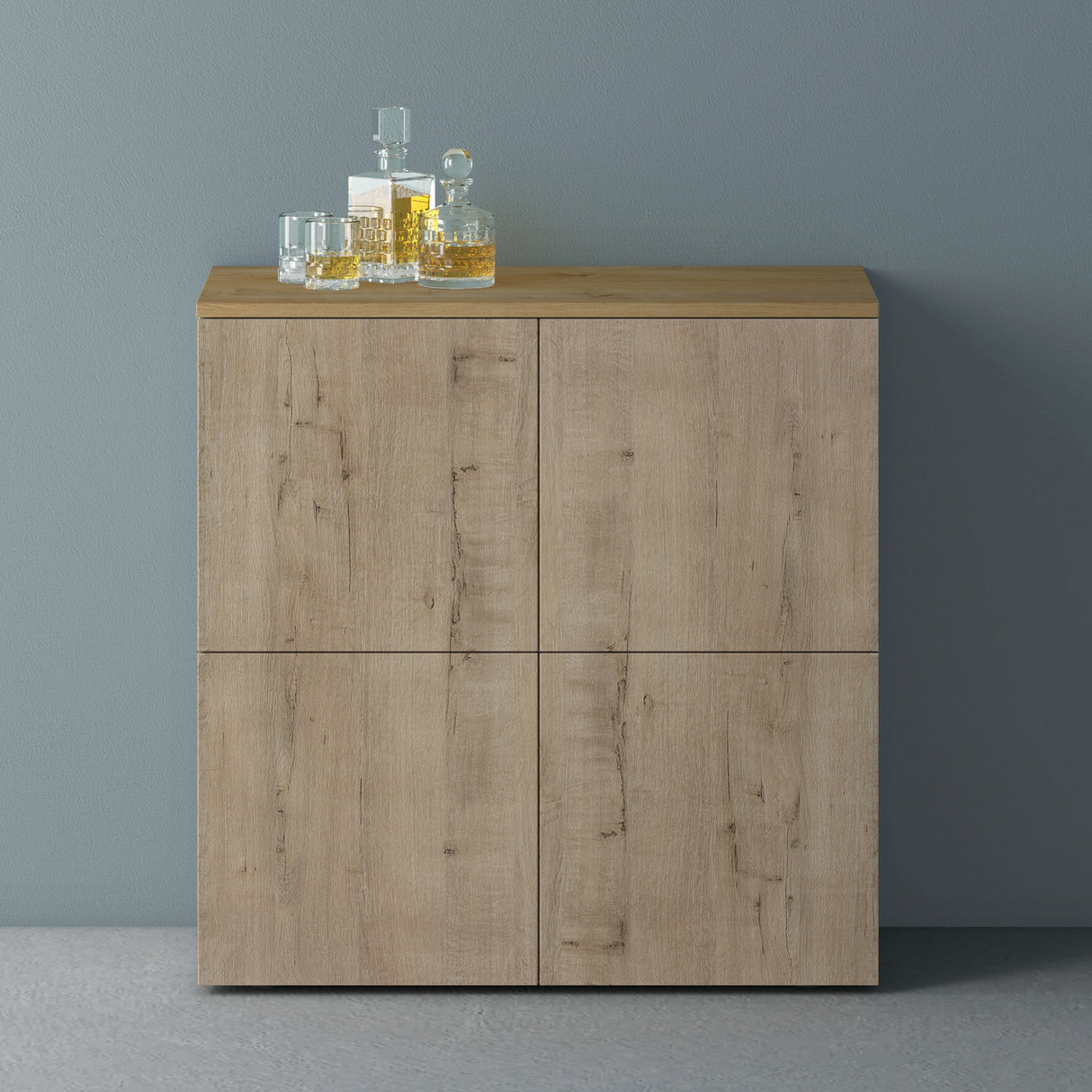 glasvilla Möbel Kommode Aufbewahrungsschrank mit 4 Türen Sideboard Schrank Mehrzweckschrank Schrank04