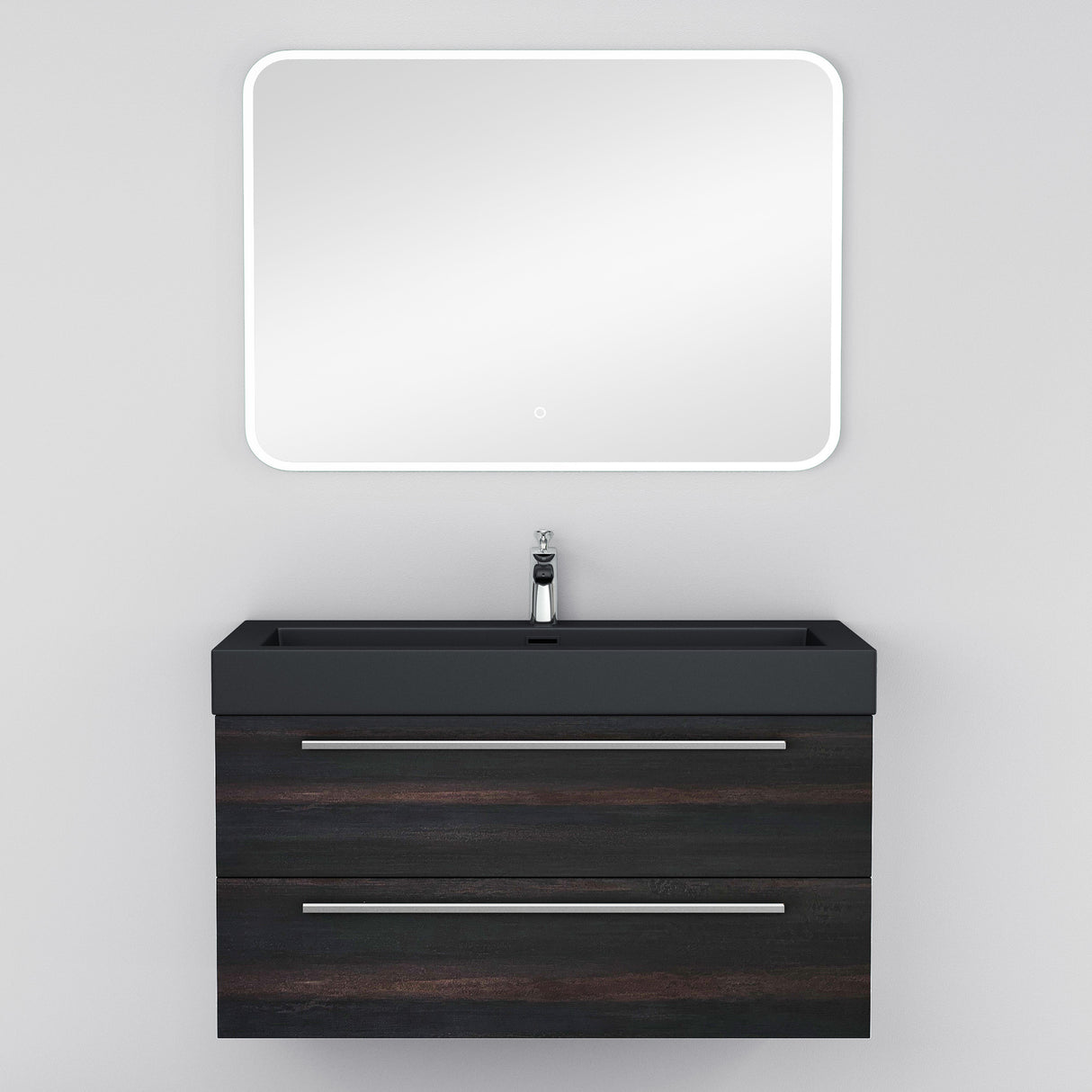 glasvilla Badmöbel-Set Waschbeckenunterschrank Waschtisch mit Unterschrank inkl. Mineralguss-Waschbecken in Anthrazit Quadratto