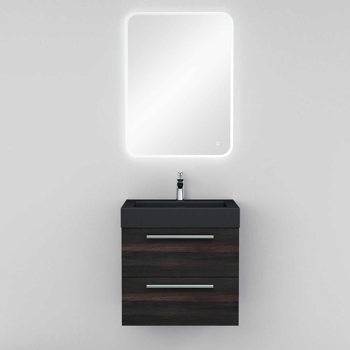 glasvilla Badmöbel-Set Waschbeckenunterschrank Waschtisch mit Unterschrank inkl. Mineralguss-Waschbecken in Anthrazit Quadratto