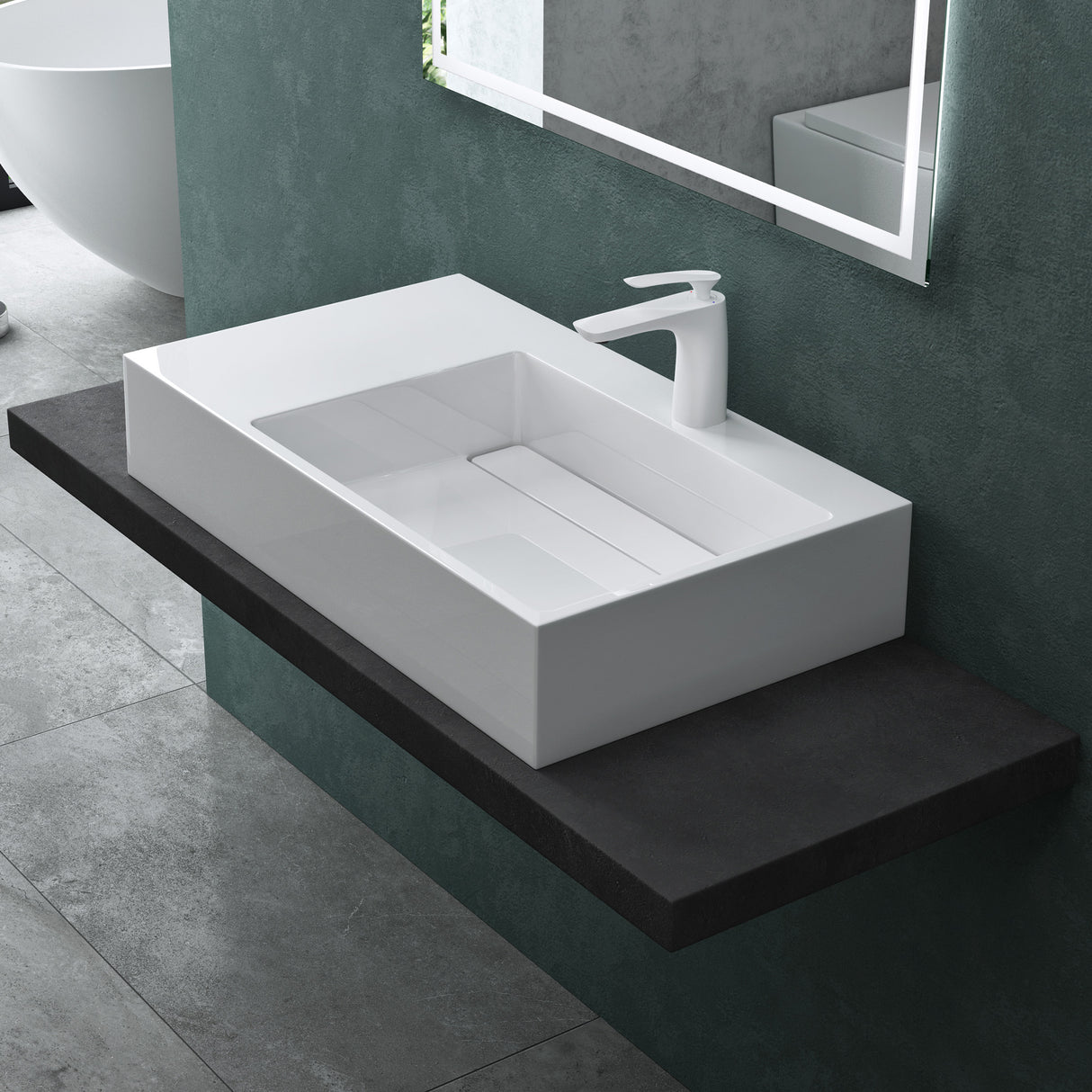 lavabo à poser Glasvilla, lavabo suspendu en fonte minérale Col12