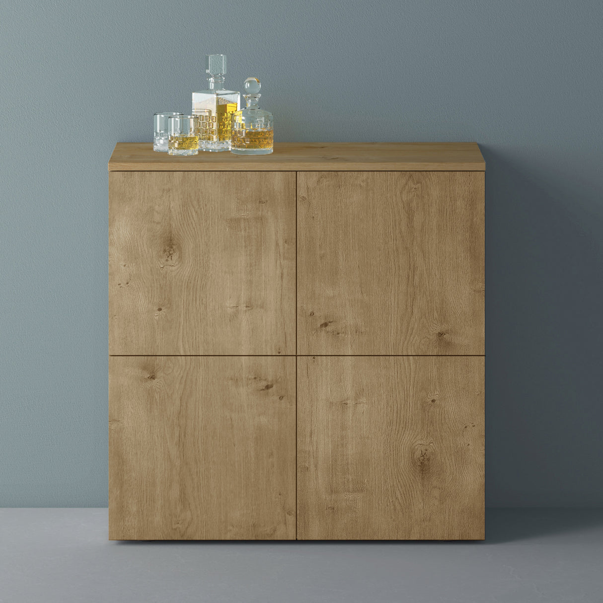 glasvilla Möbel Kommode Aufbewahrungsschrank mit 4 Türen Sideboard Schrank Mehrzweckschrank Schrank04