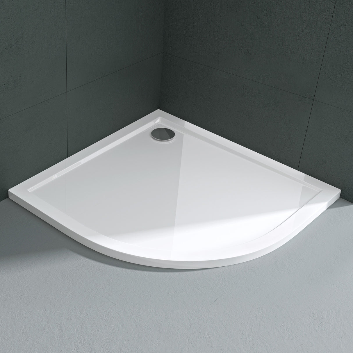 glasvilla Duschwanne Duschtasse aus Sanitäracryl Viertelkreis Faro3