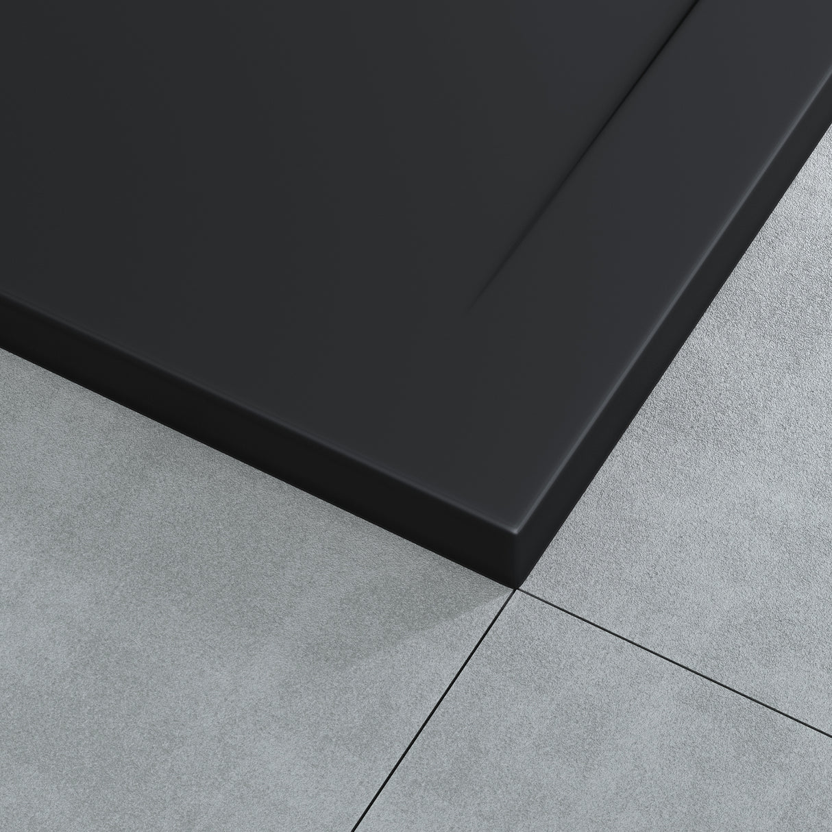 glasvilla Duschwanne aus Mineralguss Duschtasse Superflach Anti-Rutsch Geoma08