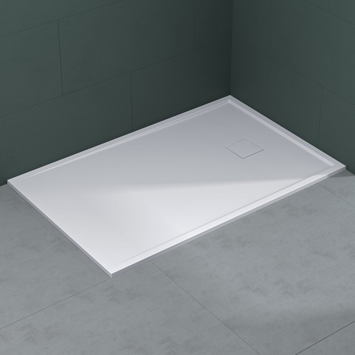 glasvilla Duschwanne aus Mineralguss Duschtasse Superflach Anti-Rutsch Geoma08