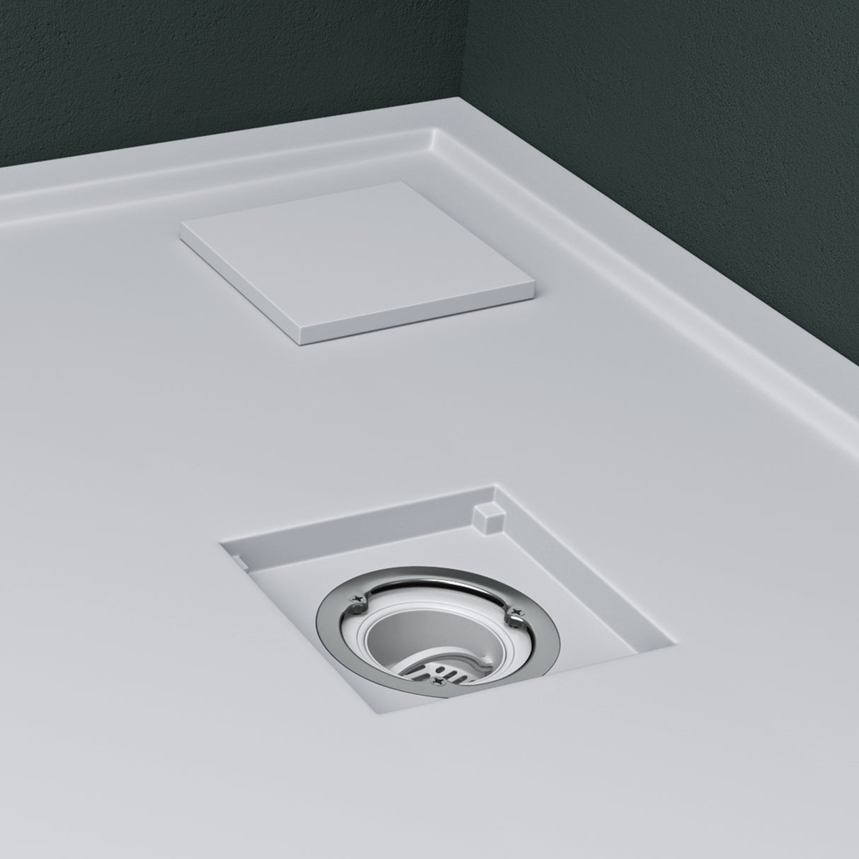 glasvilla Duschwanne aus Mineralguss Duschtasse Superflach Anti-Rutsch Geoma08