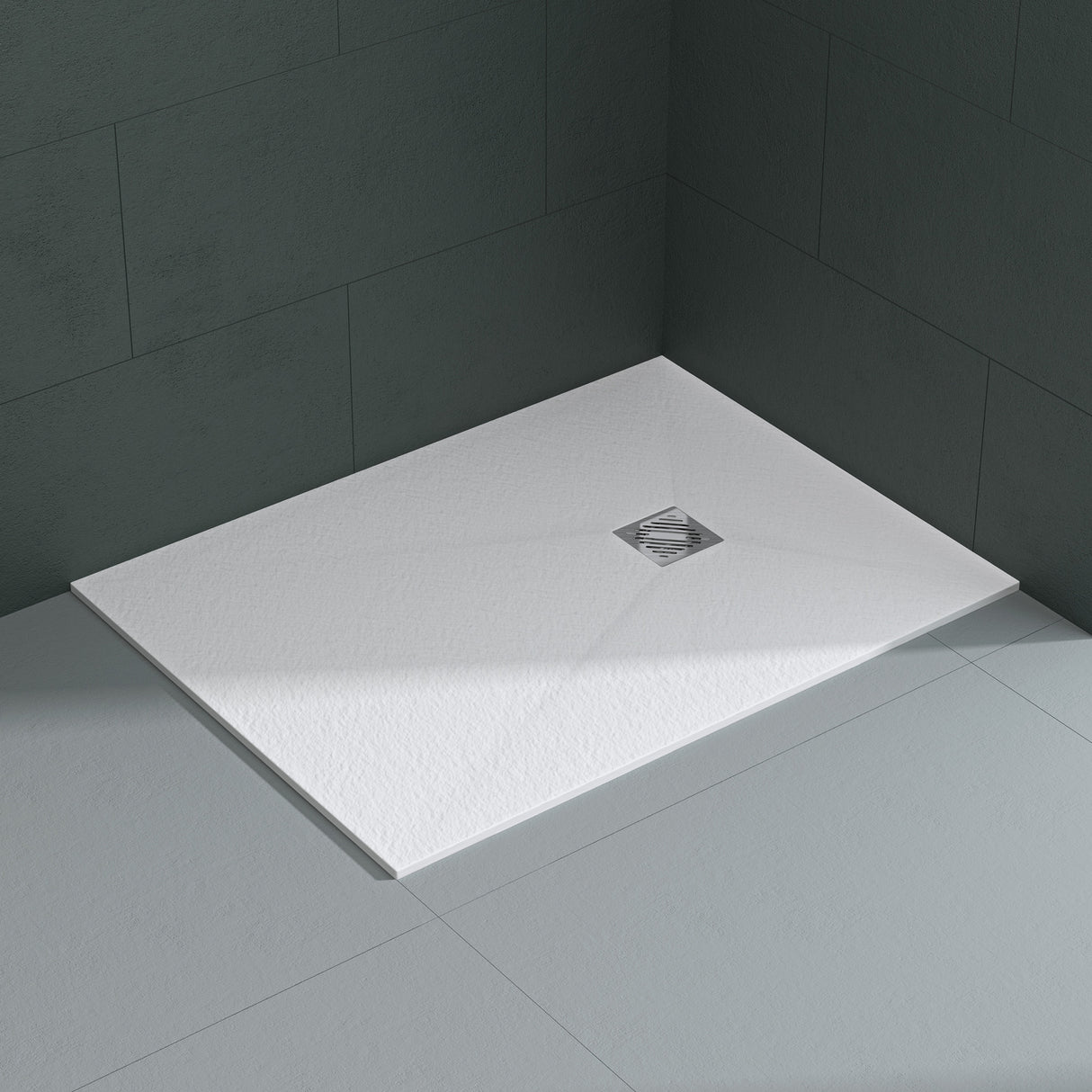 Glasvilla Design – Plato de ducha de mineralguss Geoma09, altura 3 cm, montaje a ras de suelo