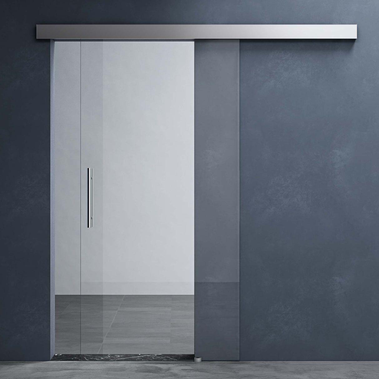 glasvilla Glasschiebetür komplettset Amalfi H: 2050mm, Griffart: Stangengriff, inkl. Softclose-Automatik, 8mm ESG-Sicherheitsglas