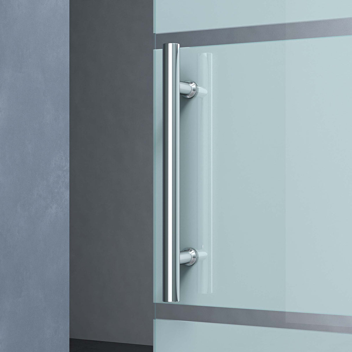 glasvilla Glasschiebetür komplettset Amalfi H: 2050mm, Griffart: Stangengriff, inkl. Softclose-Automatik, 8mm ESG-Sicherheitsglas