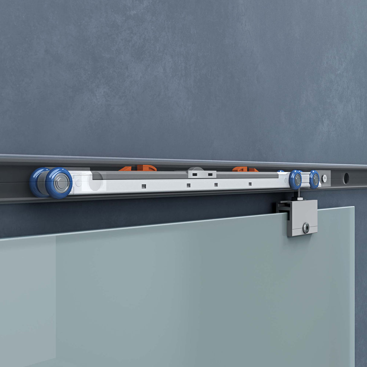 glasvilla Glasschiebetür komplettset Amalfi H: 2150mm, Griffart: Muschelgriff, inkl. Softclose-Automatik, 8mm ESG-Sicherheitsglas