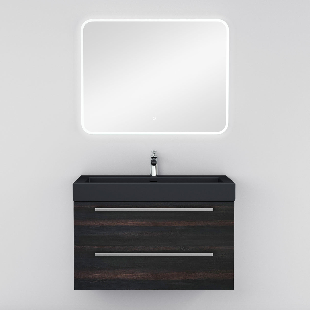 glasvilla Badmöbel-Set Waschbeckenunterschrank Waschtisch mit Unterschrank inkl. Mineralguss-Waschbecken in Anthrazit Quadratto