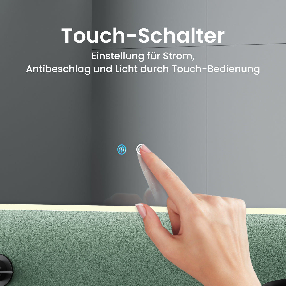 glasvilla Wandspiegel Badezimmer Spiegel LED Bad-Spiegel mit Touchschalter, Beschlagfrei durch Antifog-Schicht Nova-02
