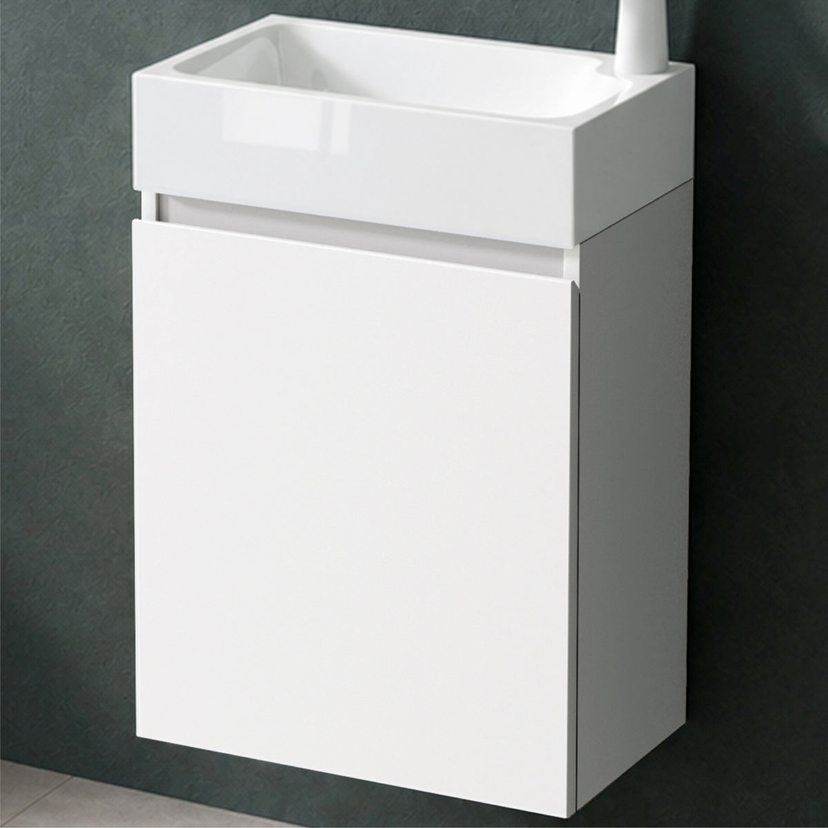 glasvilla Badmöbelset Badezimmermöbel bestehend aus Waschbecken Weiß und Waschbeckenunterschrank BTH: 46x26x63cm Pisa02