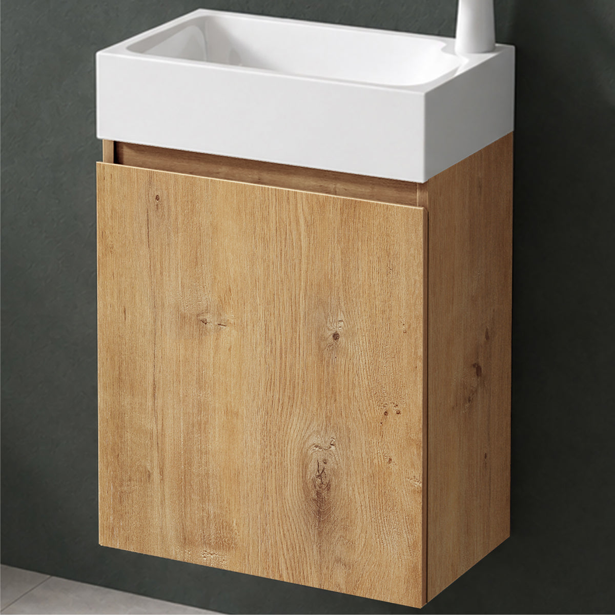 glasvilla Badmöbelset Badezimmermöbel bestehend aus Waschbecken Weiß und Waschbeckenunterschrank BTH: 46x26x63cm Pisa02