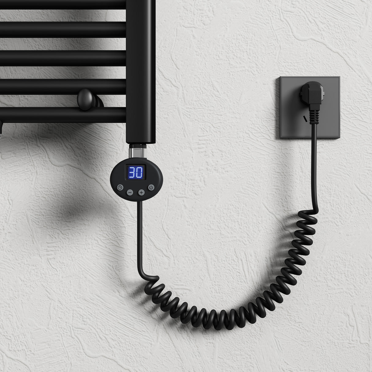 glasvilla Heizstab mit Thermostat Elektroheizstab mit LCD Bildschirm Heizpatrone aus Edelstahl Heizelement für Badheizkörper Heizungen Handtuchhalter