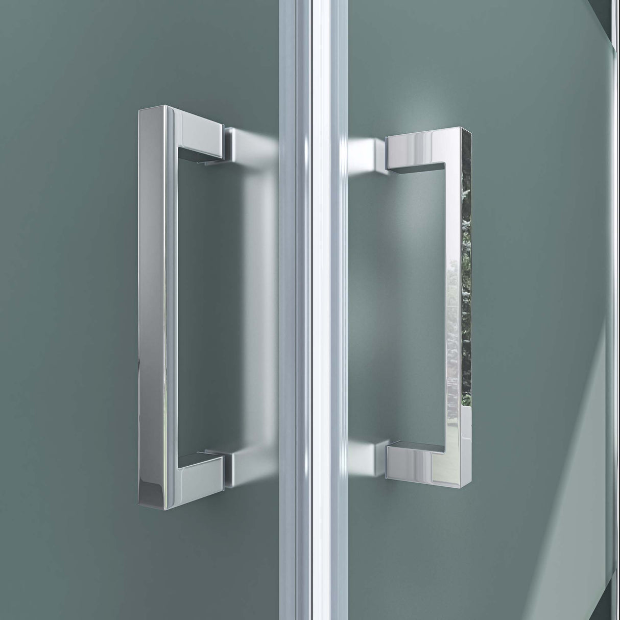 glasvilla Duschkabine Eckeinstieg Hebe-Senk Mechanismus Duschabtrennung Milchglas ESG-Sicherheitsglas Lotus-Effekt Faltbar Ravenna24MS