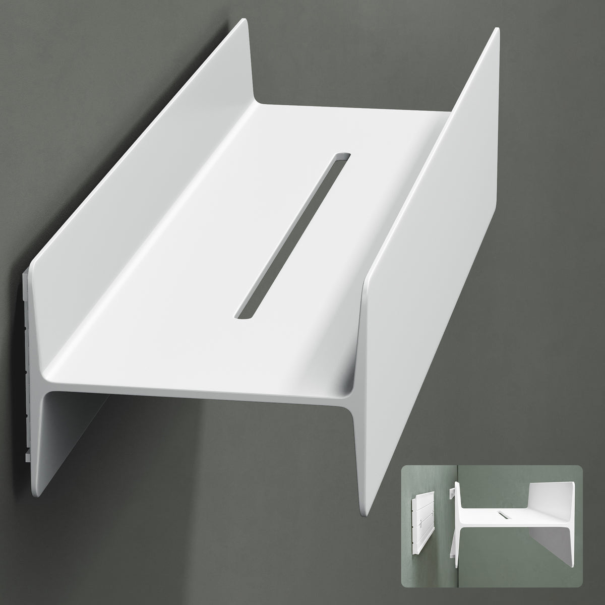 glasvilla Mensola da Parete Multifunzionale, Mensola per Doccia in Lega di Alluminio-Magnesio con Strato Antiruggine Mensola da Appendere per Bagno e Cucina, Rimovibile, Reglo-03