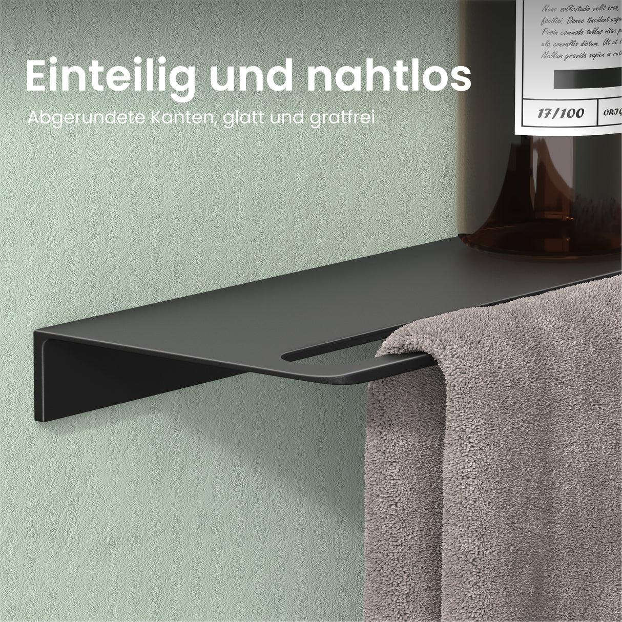 Étagère de douche en verre pour percer ou coller, étagère de salle de bain en aluminium, support mural pour salle de bain, organiseur de salle de bain Reglo-06