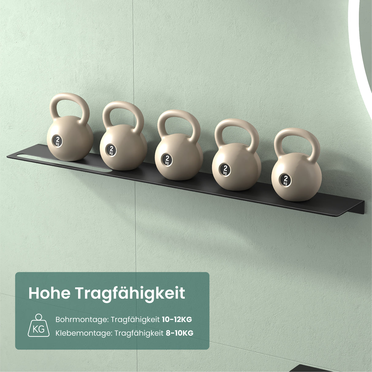 Étagère de douche en verre pour percer ou coller, étagère de salle de bain en aluminium, support mural pour salle de bain, organiseur de salle de bain Reglo-06
