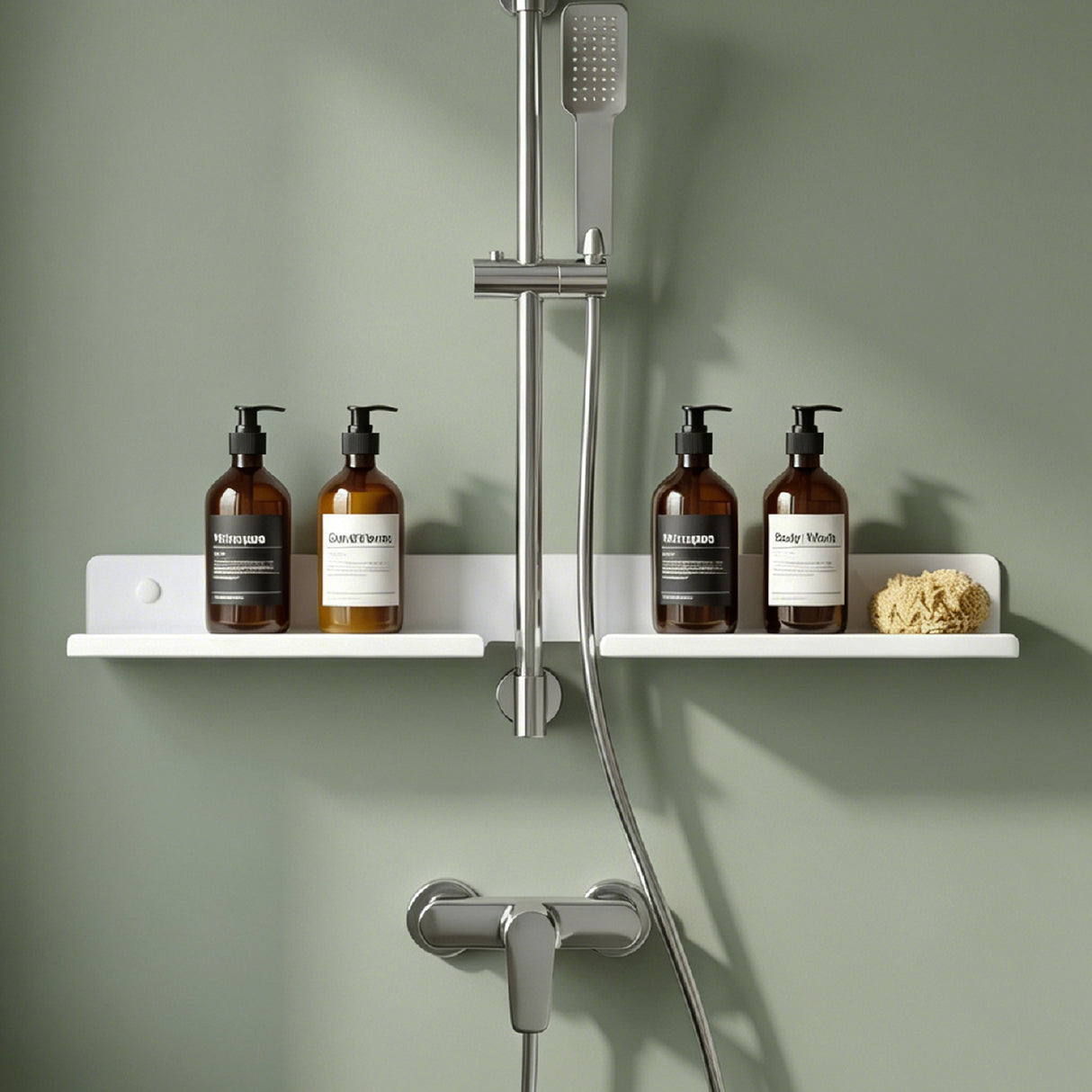 Glasvilla Duschregal zum Bohren oder Kleben, Waschbeckenregal über Wasserhahn, Wandregal für Küche und Bad, Badezimmer Organizer Reglo-17