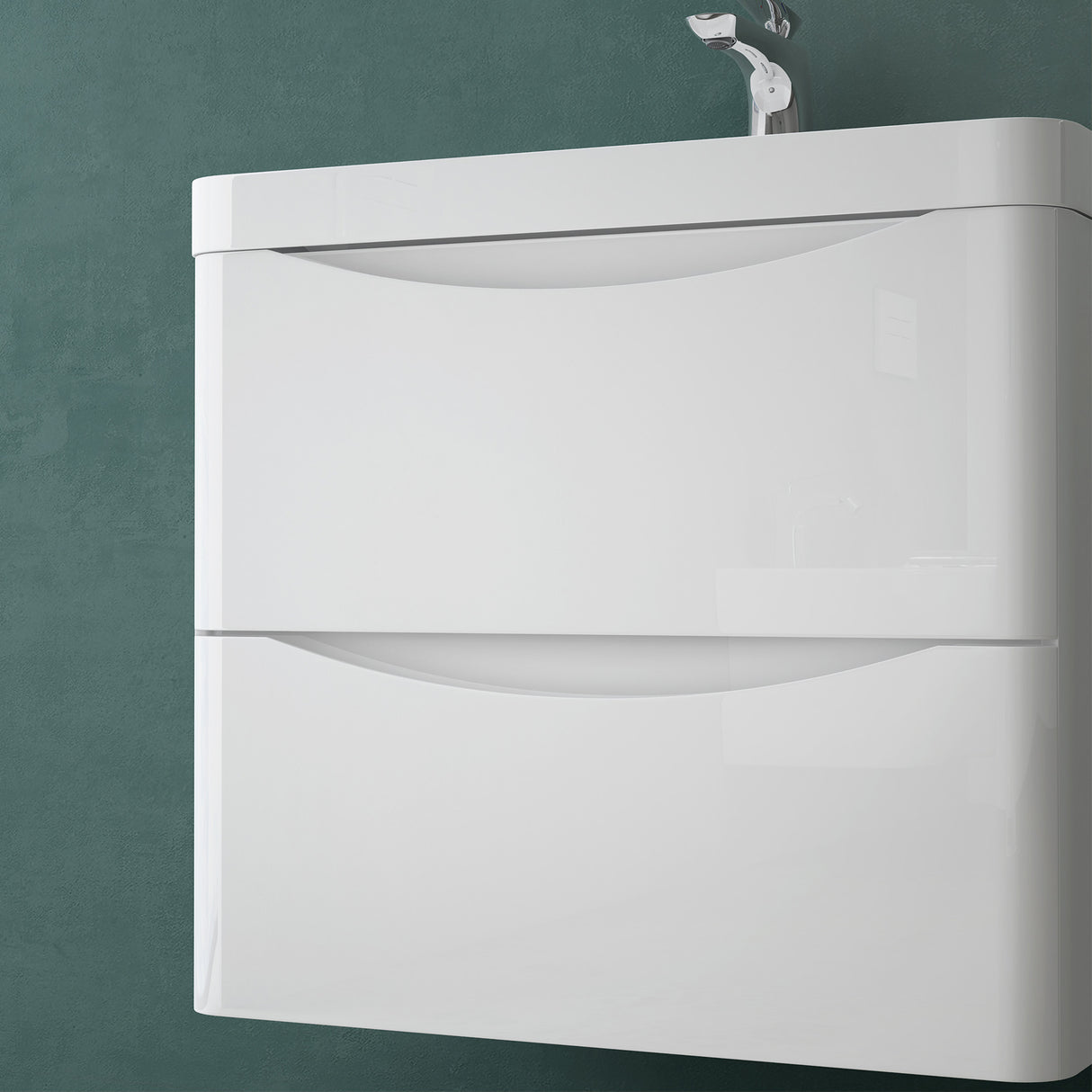 glasvilla Badmöbel set Waschtisch mit Unterschrank Waschbeckenunterschrank mit Softclose Schubladen inkl. Waschbecken 60cm Smile