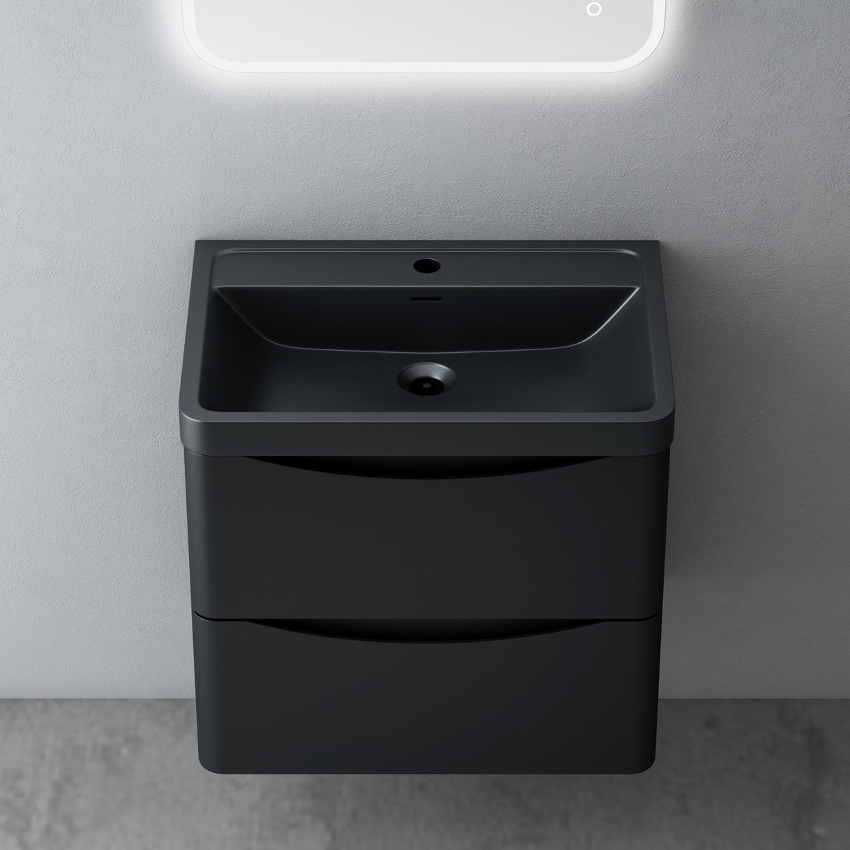 glasvilla Badmöbel set Waschtisch mit Unterschrank Waschbeckenunterschrank mit Softclose Schubladen inkl. Waschbecken 60cm Smile