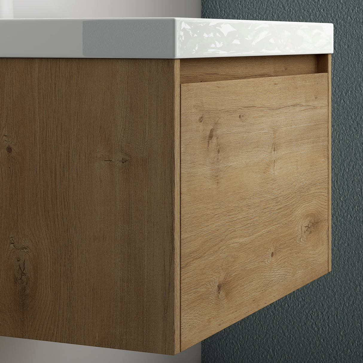 glasvilla Badmöbelset Badezimmermöbel Waschbeckenunterschrank mit Waschschbecken aus Mineralguss Salerno