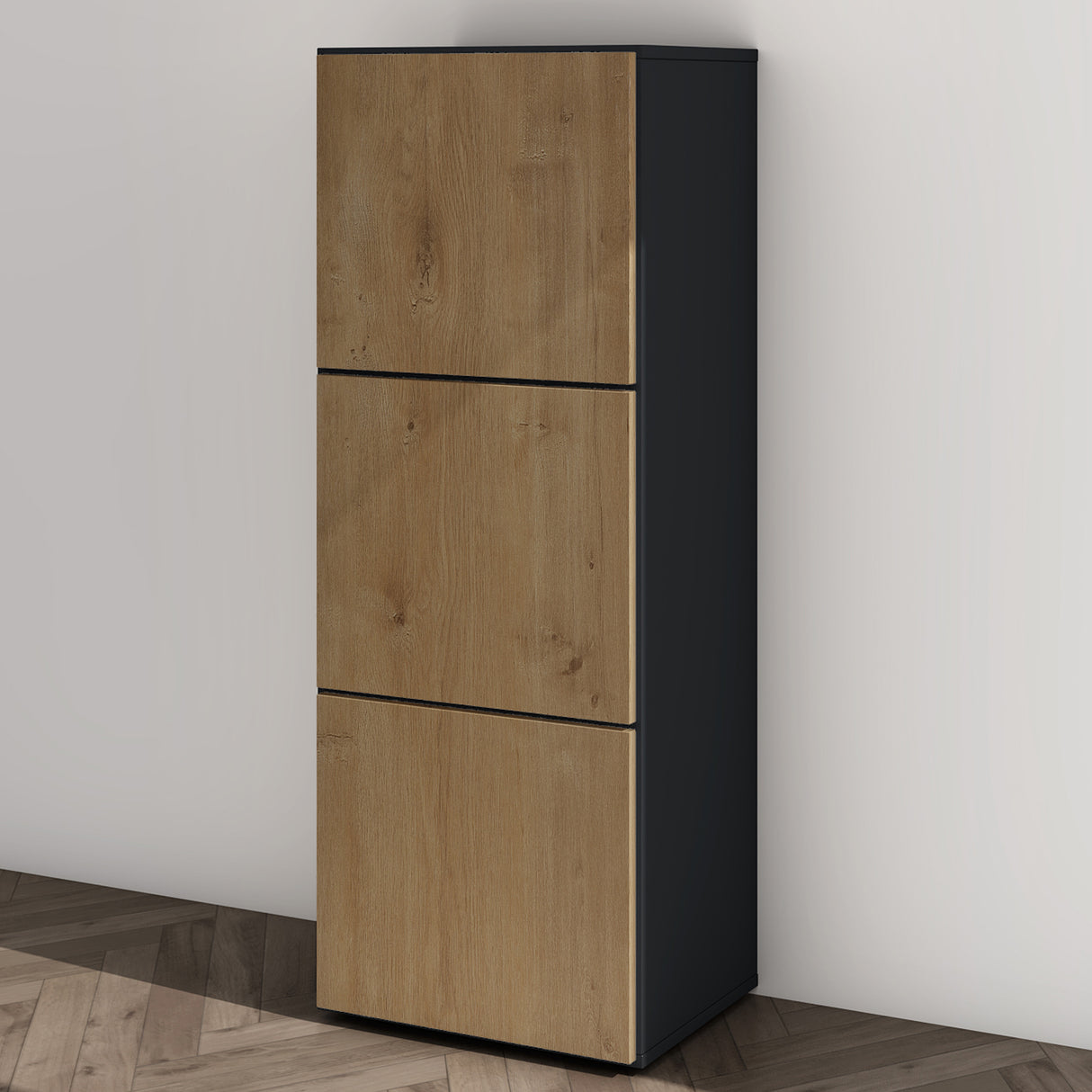 glasvilla Schuhschrank Schuhkommode mit 3 Schränken BTH: 45x36x120 cm Schuhregal Möbel Schuhschrank02