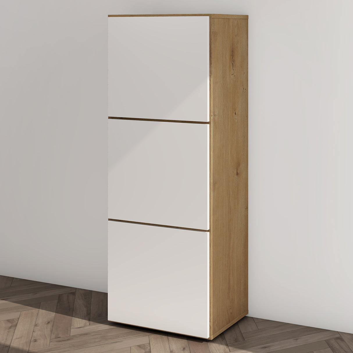 glasvilla Schuhschrank Schuhkommode mit 3 Schränken BTH: 45x36x120 cm Schuhregal Möbel Schuhschrank02