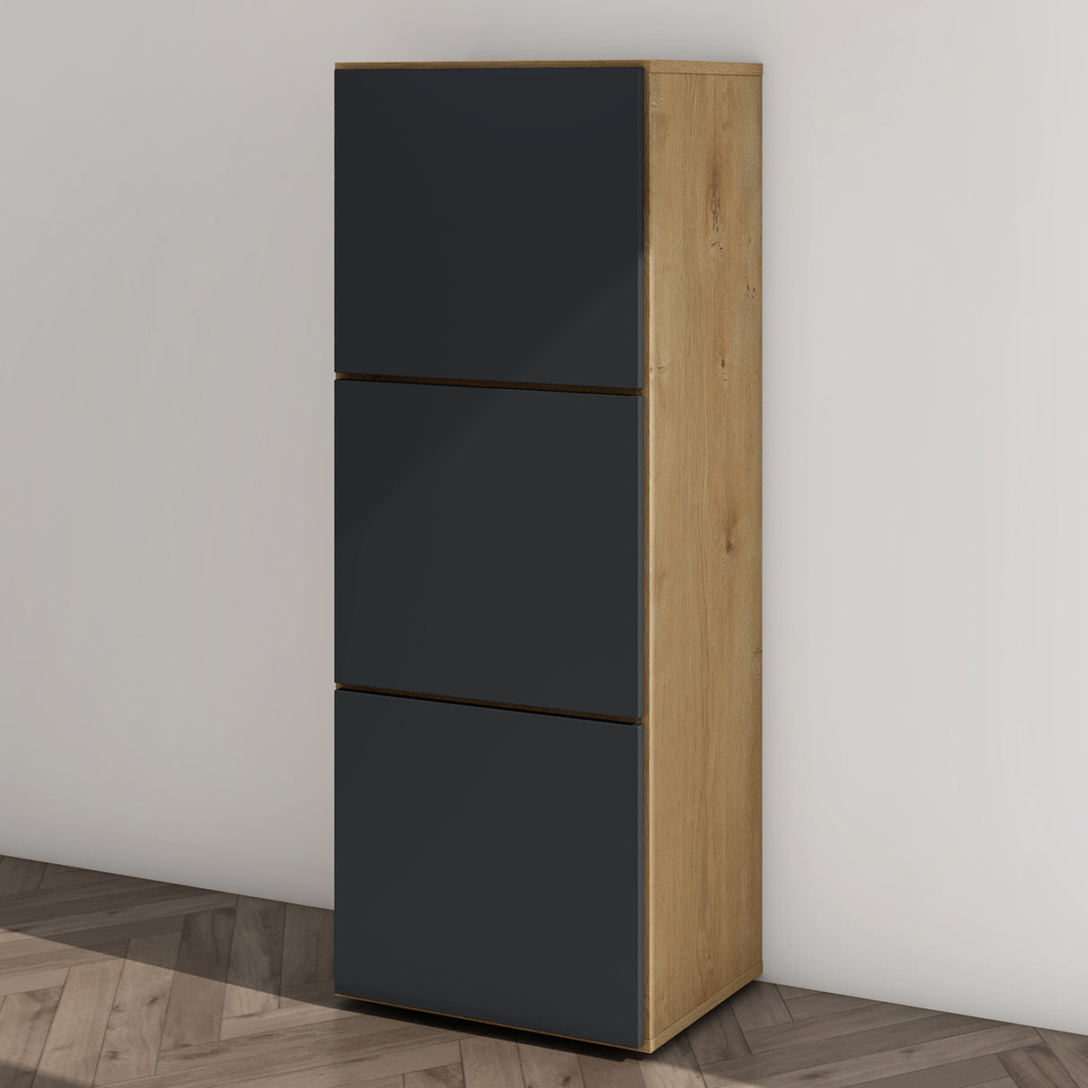 glasvilla Schuhschrank Schuhkommode mit 3 Schränken BTH: 45x36x120 cm Schuhregal Möbel Schuhschrank02